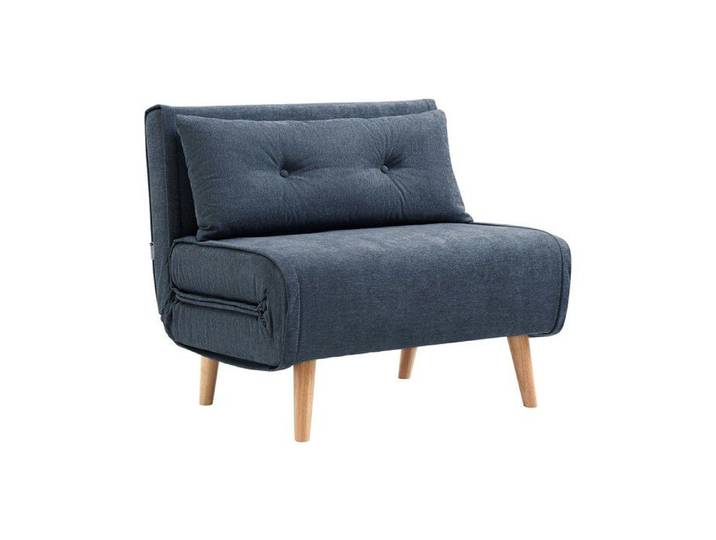 Fauteuil convertible en tissu bleu VALERIO