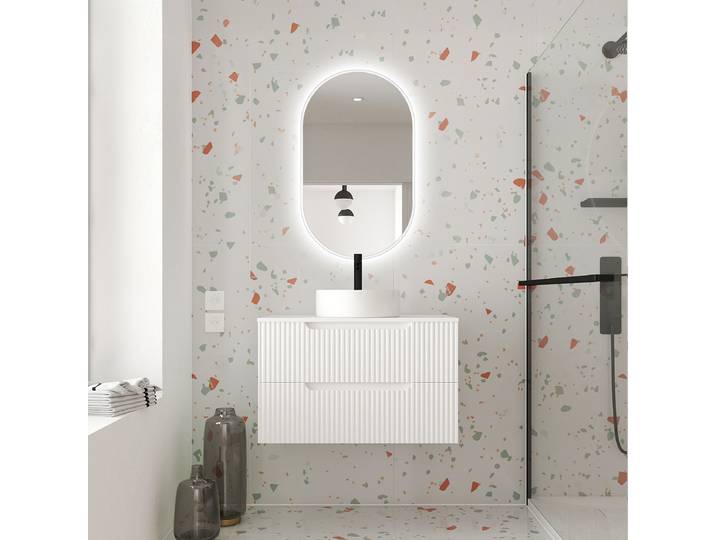 Waschtisch COLORIA Typ D 102 x 63 x 46cm Weiß/Weiß