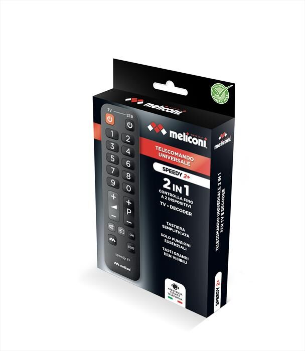 Meliconi Telecomando Universale 2 In 1 Speedy 2+ Italia-tlc Nero Con Tastiera Bicolore