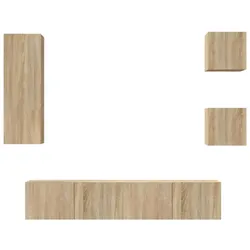 vidaXL 5-tlg. TV-Schrank-Set Sonoma-Eiche Holzwerkstoff