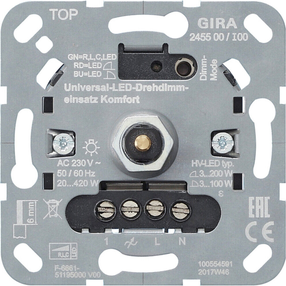 Gira LED-Univers.-Dimmereinsatz Komfort 245500)