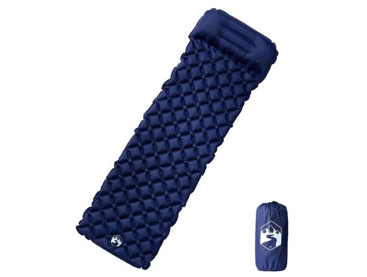 vidaXL Aufblasbare Isomatte mit Kissen Marineblau