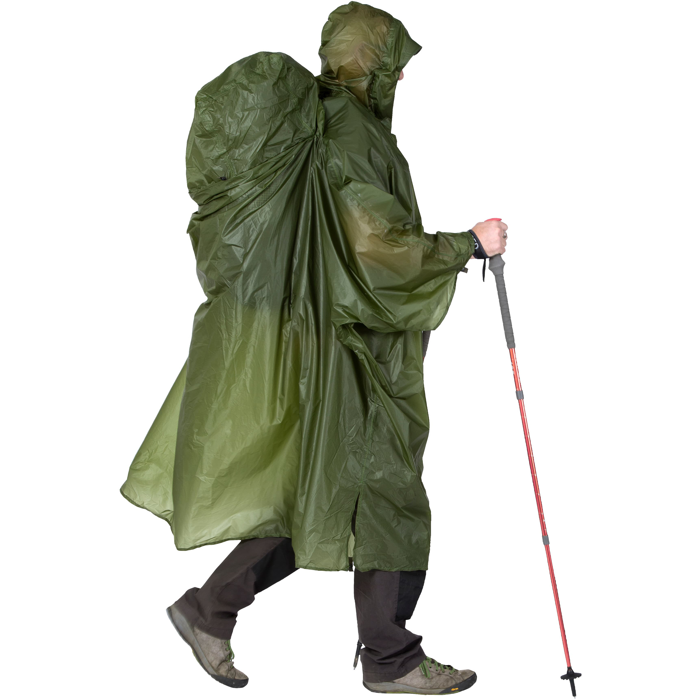 Exped Pack UL Poncho Regenjacke gruen Größe M Trekking Klein verpackbar Wasserabweisend