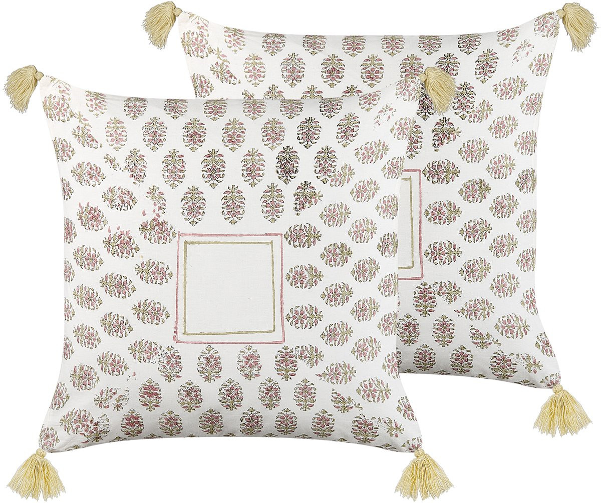 Beliani Sierkussens set van 2 - Multicolor - Polyester