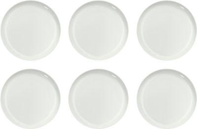 Dessertteller Solea flach, Ø 190 mm, uni, weiß, Porzellan, 6 Stück