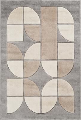 MDA Rugs Urben Veil Collection Abstract Grey/Beige Modern Area Rug