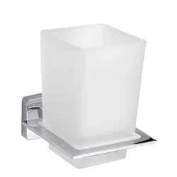 Brillantbad BIKI Glashalter mit Glas Chrom poliert Glas 77x97x100 mm für Bad & Küche >> zum Bohren