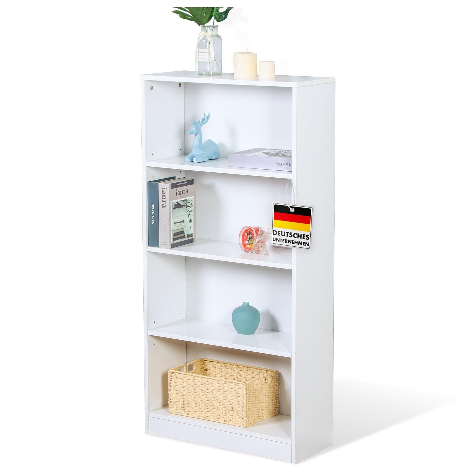 Floordirekt Bücherregal Maine Weißes Standregal aus Holz mit 3/4/6 Etagen