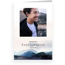 Einladungskarte Konfirmation: Mein Anker - Konfirmation mit Foto in Creme