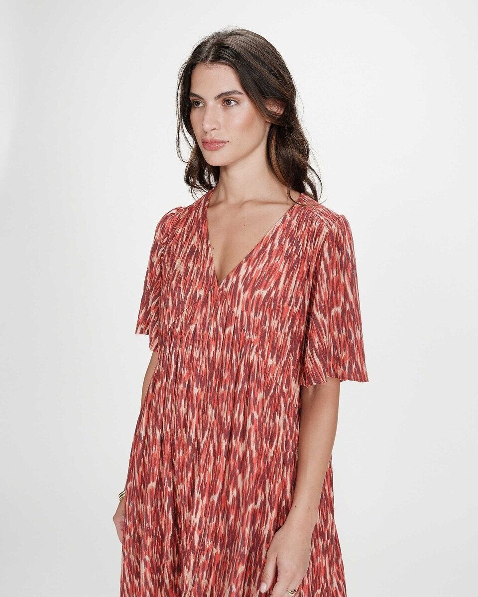 GRACE & MILA Robe courte imprimée, col V, VYLLA