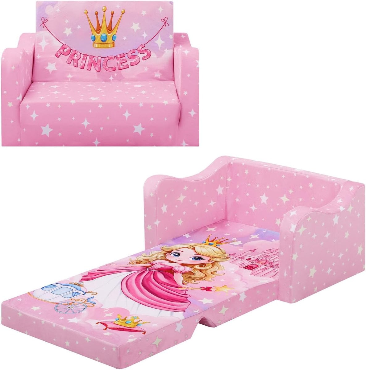 2-in-1 Opvouwbare Sofa Bed Peuterstoel voor Kinderen