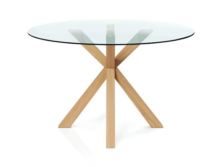 Iconik Interior Esstisch, rund, 120 cm, Glas, Tauwa, Natur