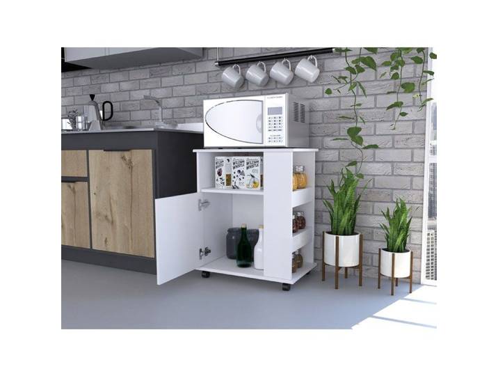 Meuble micro-ondes de 60 cm blanc