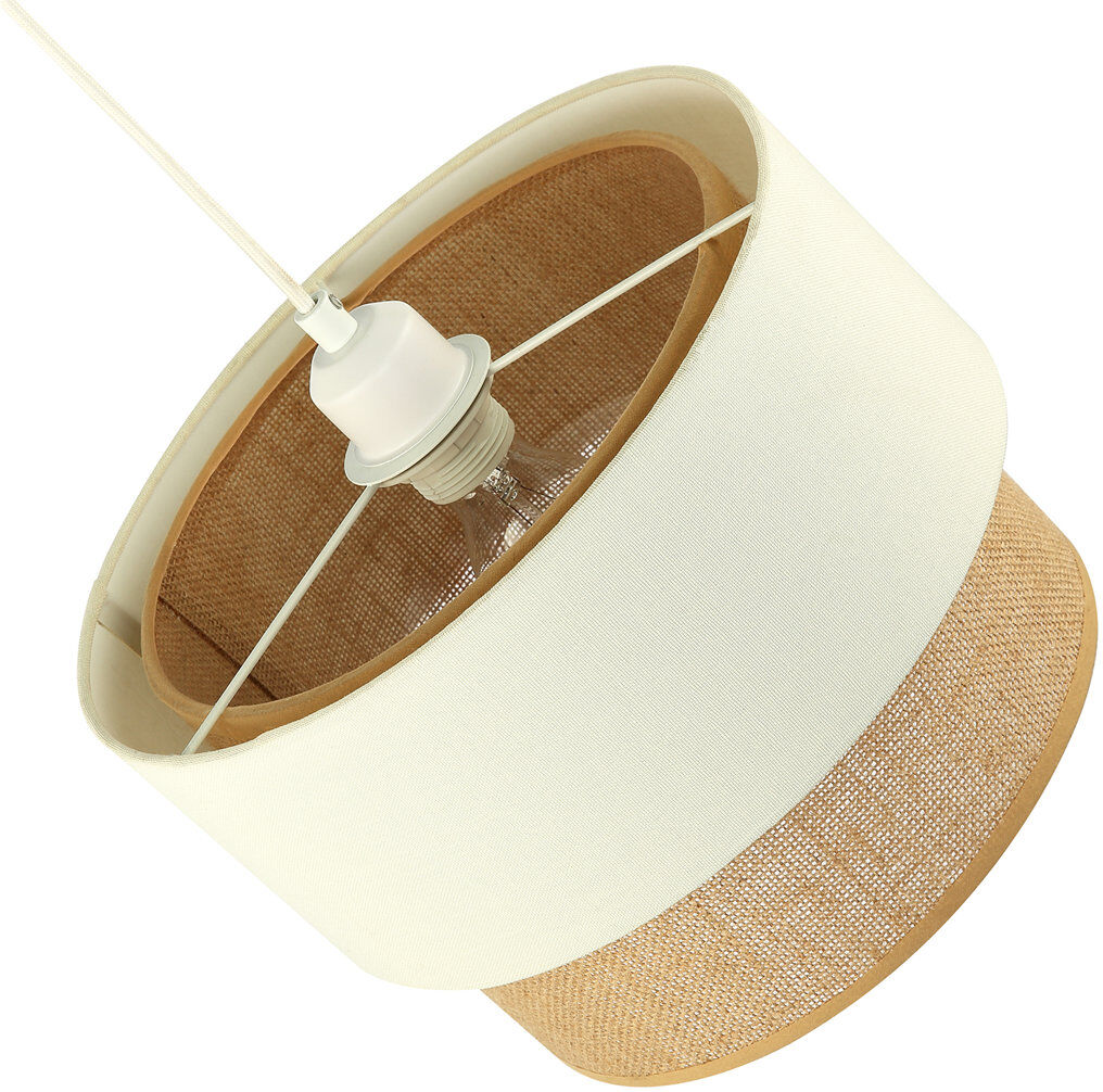 Bay Isle Home 22cm H Rattan Drum Pendant Shade ( No Direct Attachment Method ) in Cream Cream 22cm H X 30cm W X 30cm D
