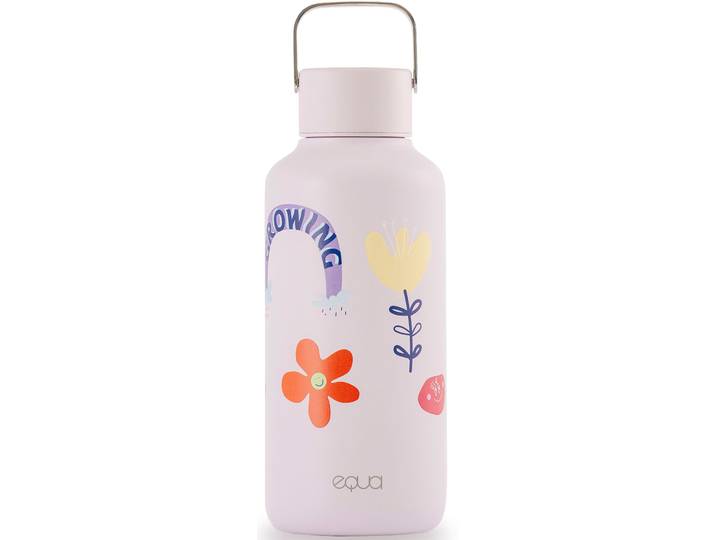Trinkflasche EQUA Timeless FLWR 600 ml , bunt, H:19cm, Edelstahl, Trinkflaschen, Trinkflasche, Edelstahl