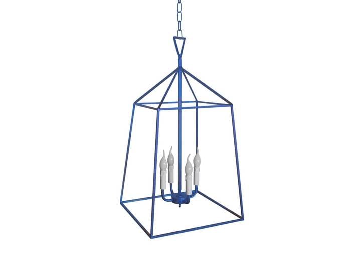 Suspension métal cable carré bleu D0cm