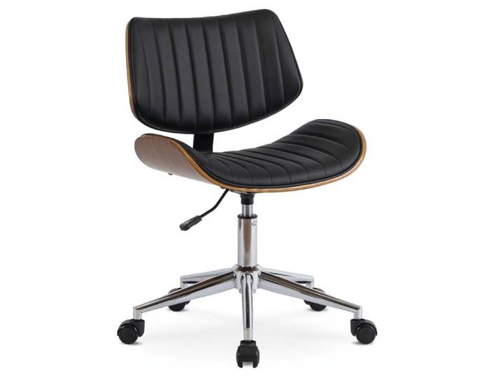 Fauteuil de bureau pivotant TEXAS cuir écologique noyer/noir style moderne