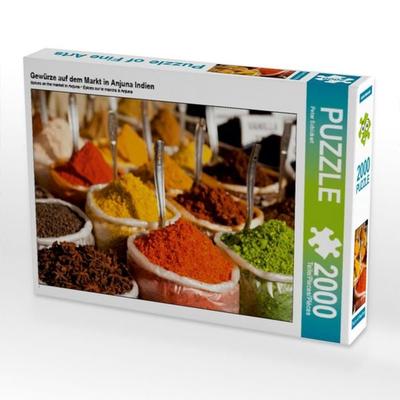 Gewürze auf dem Markt in Anjuna Indien (Puzzle)