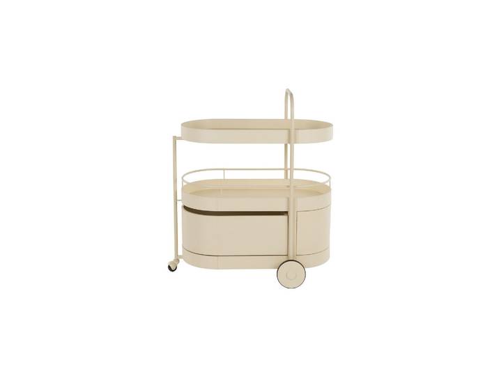 Desserte en acier beige Trolley