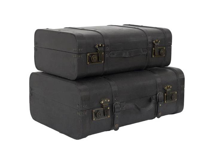 Lot de 2 Malles de Rangement Vintage Simili Cuir - CURIO
