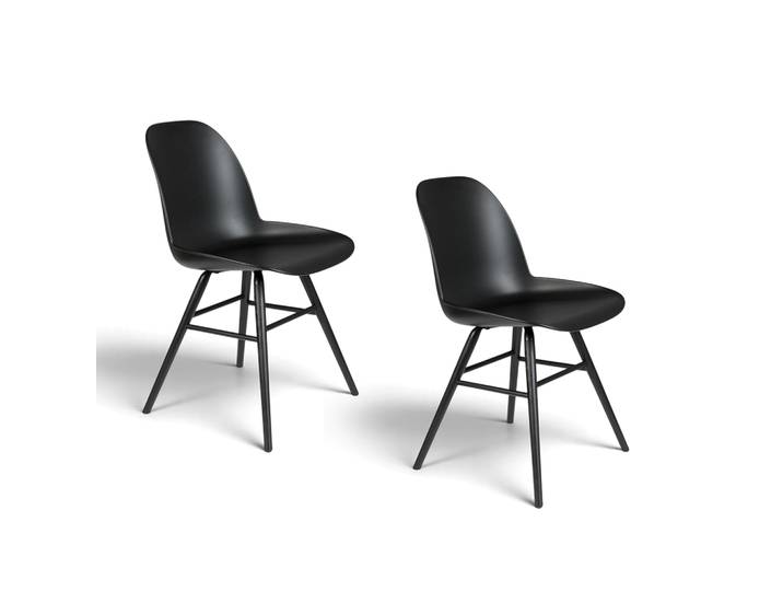 Zuiver Albert Kuip Chair - Set of 2, All Black Black without armrests, New - Perfect for comfortable sitting
