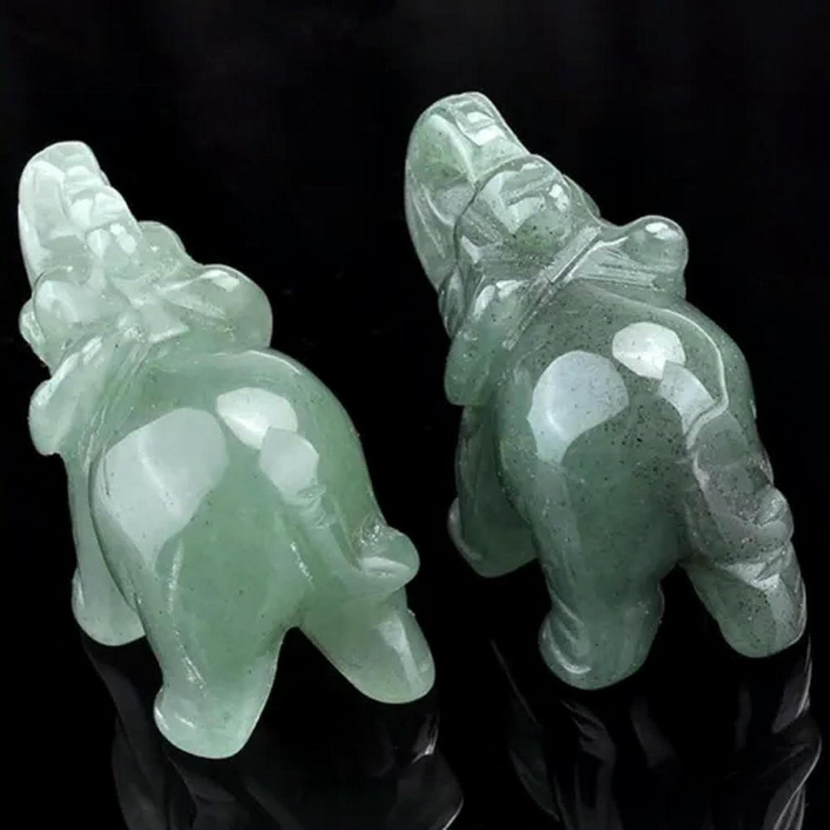 Natuurlijk gesneden groene aventurijn olifant van kwarts kristal voor decoratie