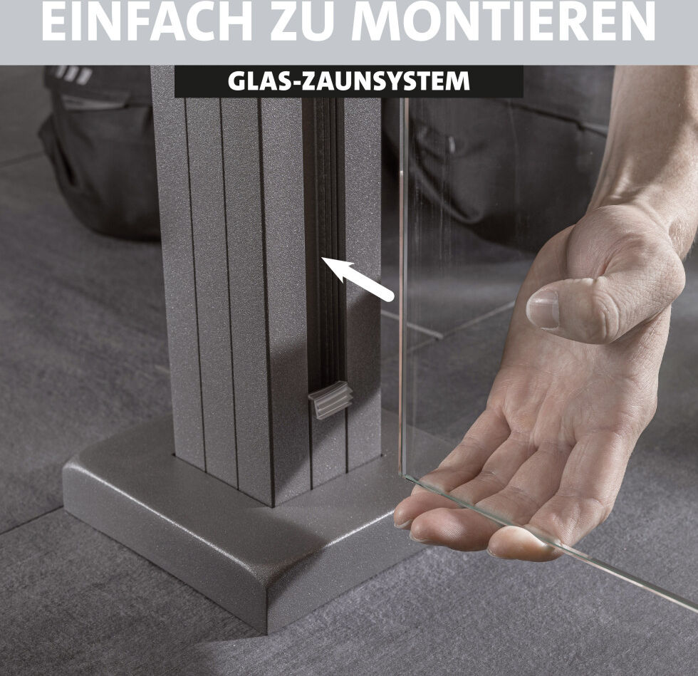 Ambiente Glaszaun Grundset Klarglas 187 x 107,2 cm anthrazit