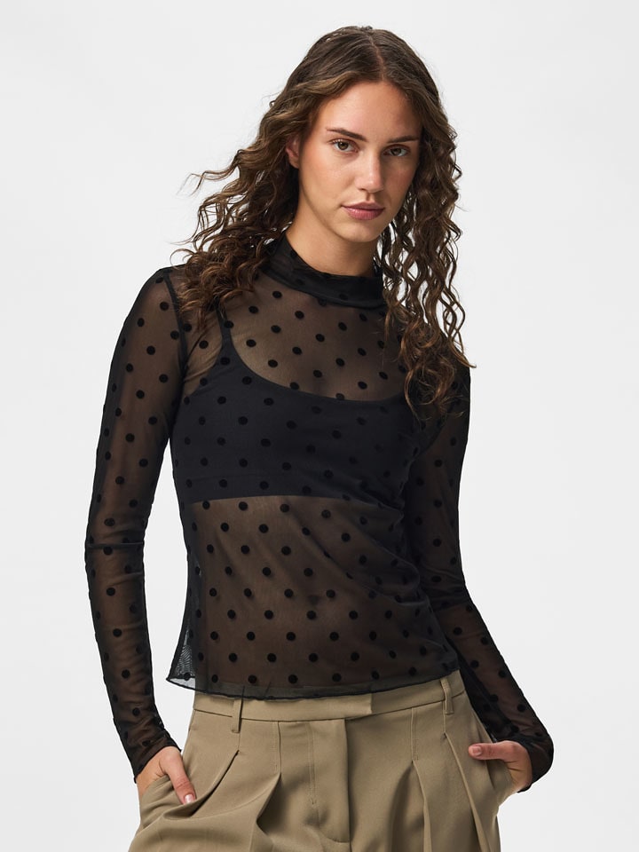 Pieces Longsleeve in Schwarz - XS