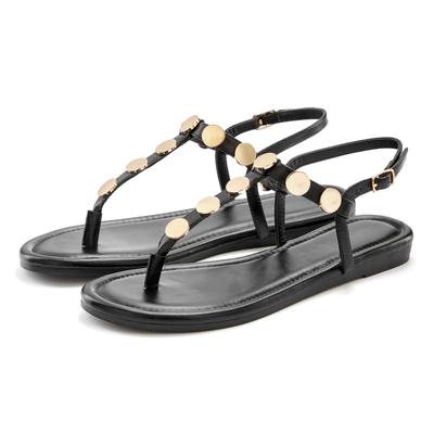 Sandale VIVANCE "Sommerschuh, offener Schuh, Sandalette", Damen, Gr. 37, schwarz, Obermaterial: 100% Lederimitat. Decksohle: 100% Lederimitat. Futter: 100% Lederimitat. Laufsohle: 100% Synthetik, glänzend, unifarben, Basic, Schuhe Sandale, mit...