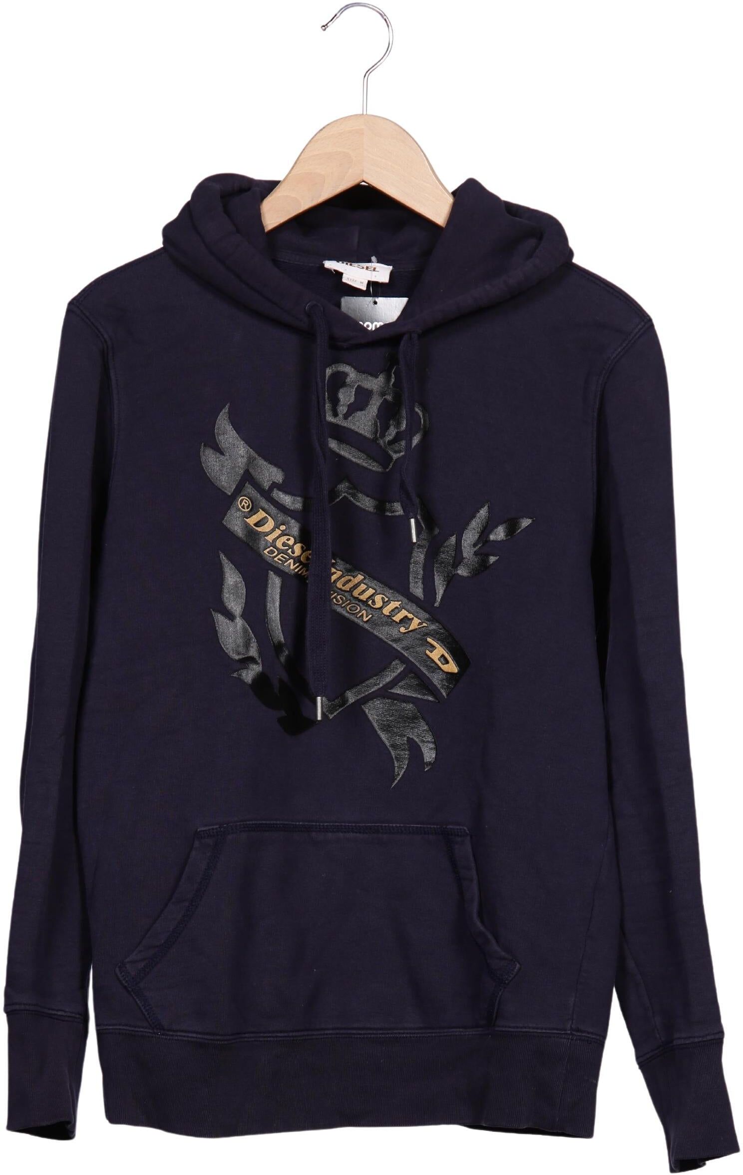 Diesel Herren Kapuzenpullover, Marineblau, Gr. M, Baumwolle - Second Hand