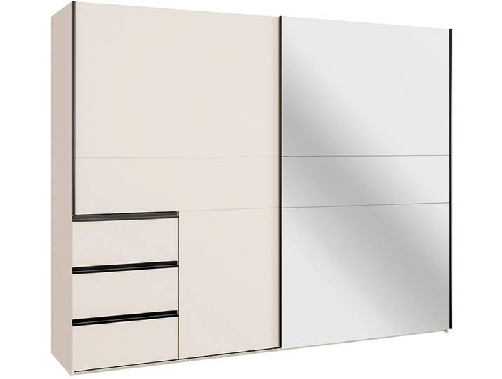 Schwebetürenschrank SUNLIGHT sand 2 Türen 3 Schubladen