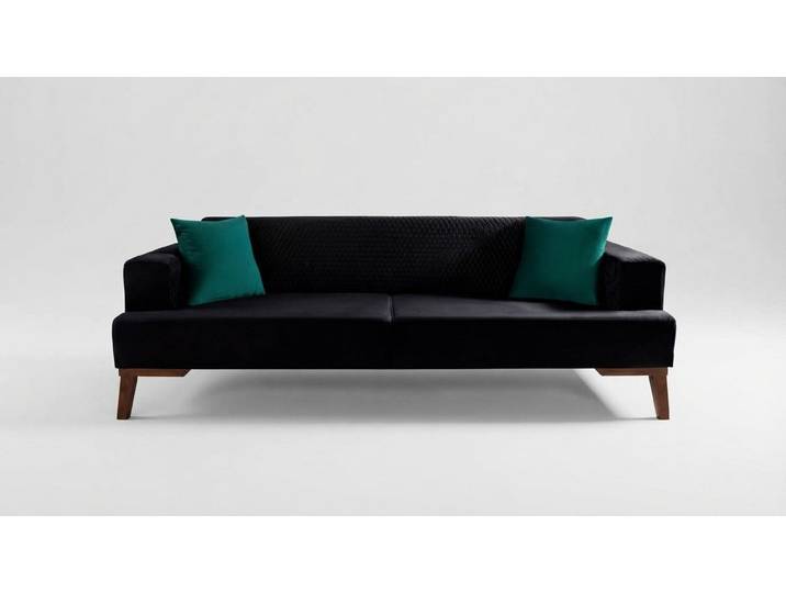 JVmoebel 3-Sitzer Graue Samt Couch mit hohem Sitzkomfort und eleganter Polsterung, Made in Europa
