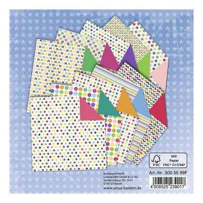 URSUS Falten Faltblätter Mini Mix (80 g/m², 10 x 10 cm), sortiert