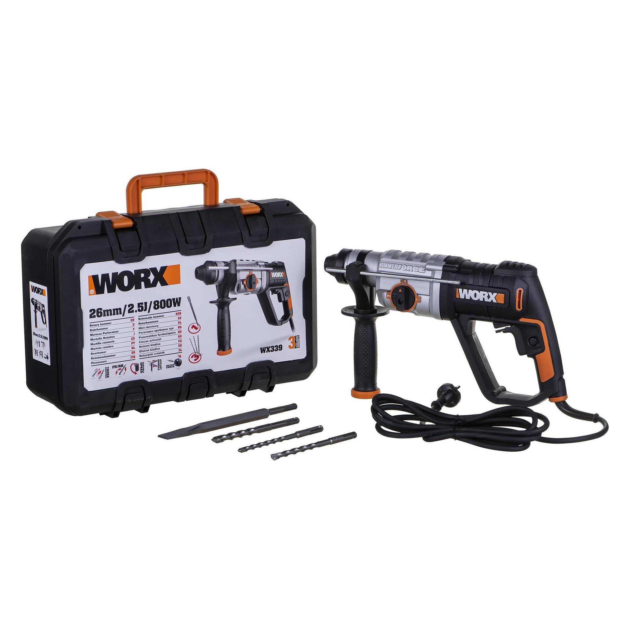 Worx Impact drill sds + 800w 2,5j, case WX339 (Bohrhammer) (WX339)
