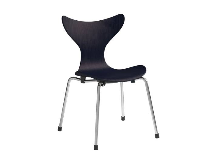 Fritz Hansen Liljan Kinderstuhl Midnight blue Esche lackiert-Chrom