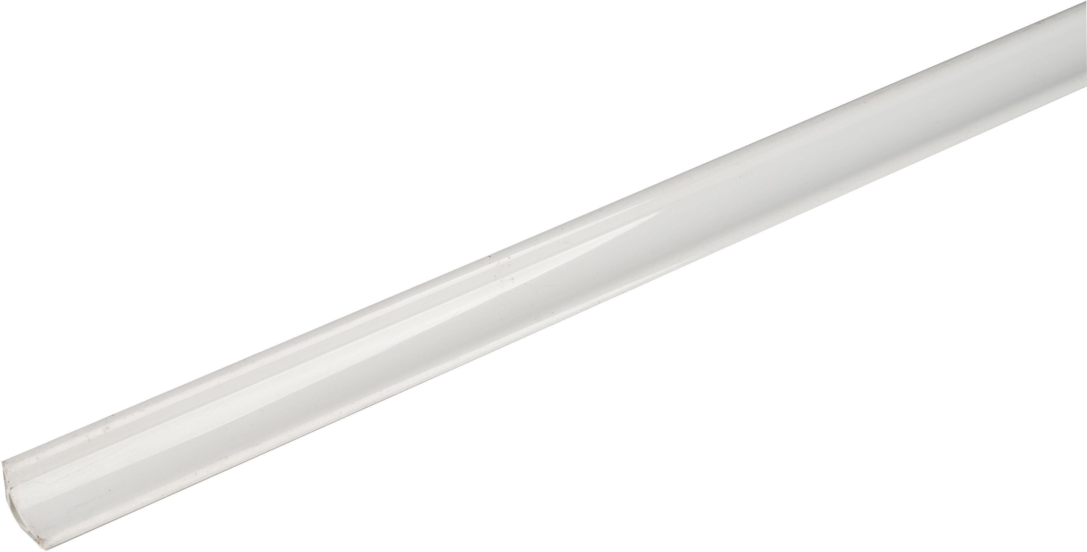 Tecnomat COPRIFILO ANGOLARE PVC BIANCO KIT DOCCIA BARRA 250 cm 2 BARRE 125 cm TAGLIO 3 VIE CON TERMINALI