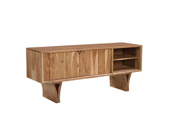 Mid.you Lowboard, Natur, Holz, Akazie, massiv, 145x60x40 cm, Holzmöbel, Kleinmöbel Holz, Holzkommoden, Lowboards Holz