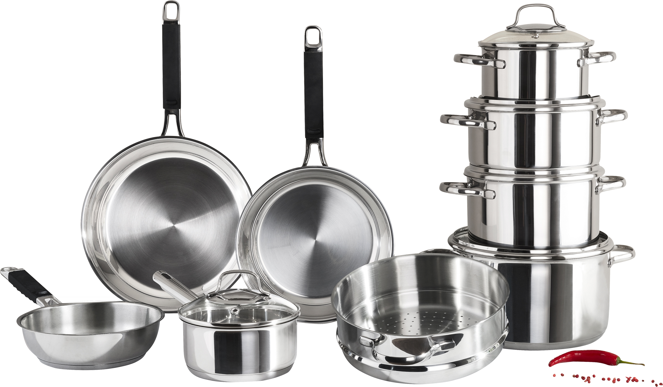SILVERCREST® Edelstahl-Kochgeschirr-Set, 9-tlg.