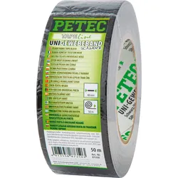 Petec Uni-Gewebeband Klebeband 50 m x 48 mm in schwarz