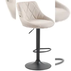 Proregal CHEFGASTRO Barhocker CAPE VERDE Stoff Schwarz HxBxT 83x46x49cm Stoff Creme Barstuhl