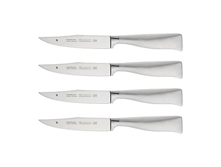 WMF Grand Gourmet Steakmesser Set 4teilig, Made in Germany, 4 Messer geschmiedet, Performance Cut, Spezialklingenstahl, Klinge 13,5 cm