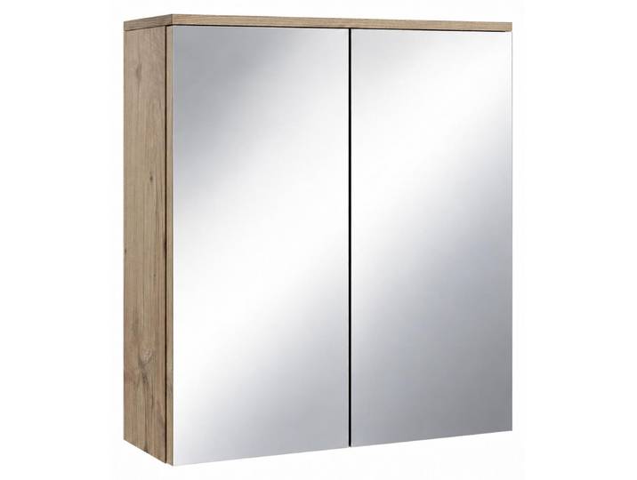 Meuble a miroir Toledo 60 x 60 cm Chêne châtaignier - Miroir armoire miroir salle de bains verre armoire de rangement