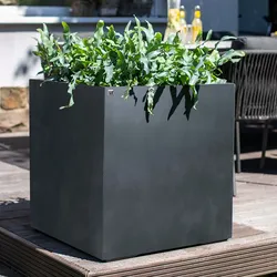 fleur ami »Division Lite« Outdoor Pflanzwürfel concrete anthracite 50x50 cm