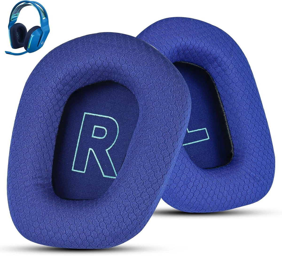 Wzsipod vervangende mesh oorkussens voor Logitech G733 en Logitech G335 Lightspeed draadloze hoofdtelefoon, blauw