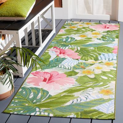SAFAVIEH Barbados Zalja Tropical Indoor/ Outdoor Waterproof Patio Backyard Rug