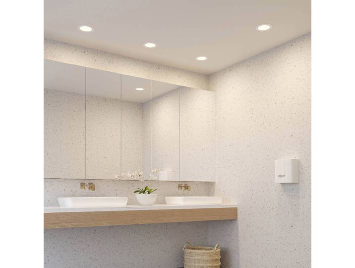 Prios LED-Einbaulampe Cadance, weiß, 17 cm, 10er-Set, CCT Cadance PRIOS, dimmbar, weiß / opal, für Badezimmer, Aluminium, Modern