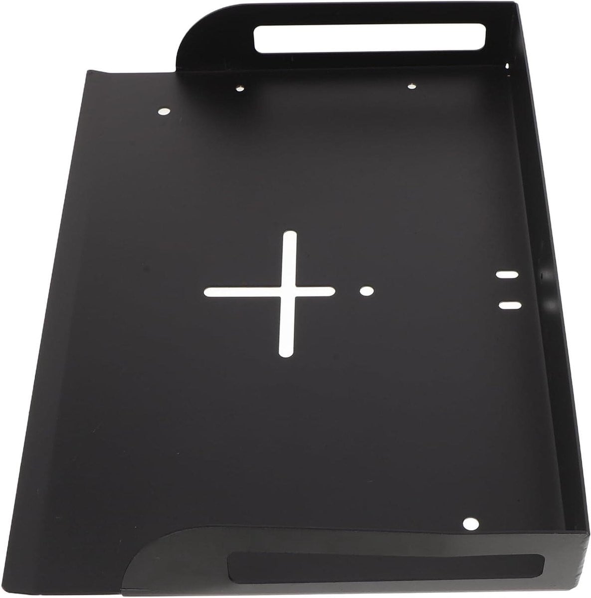 Universele zwarte metalen wandplank voor router en apparaten