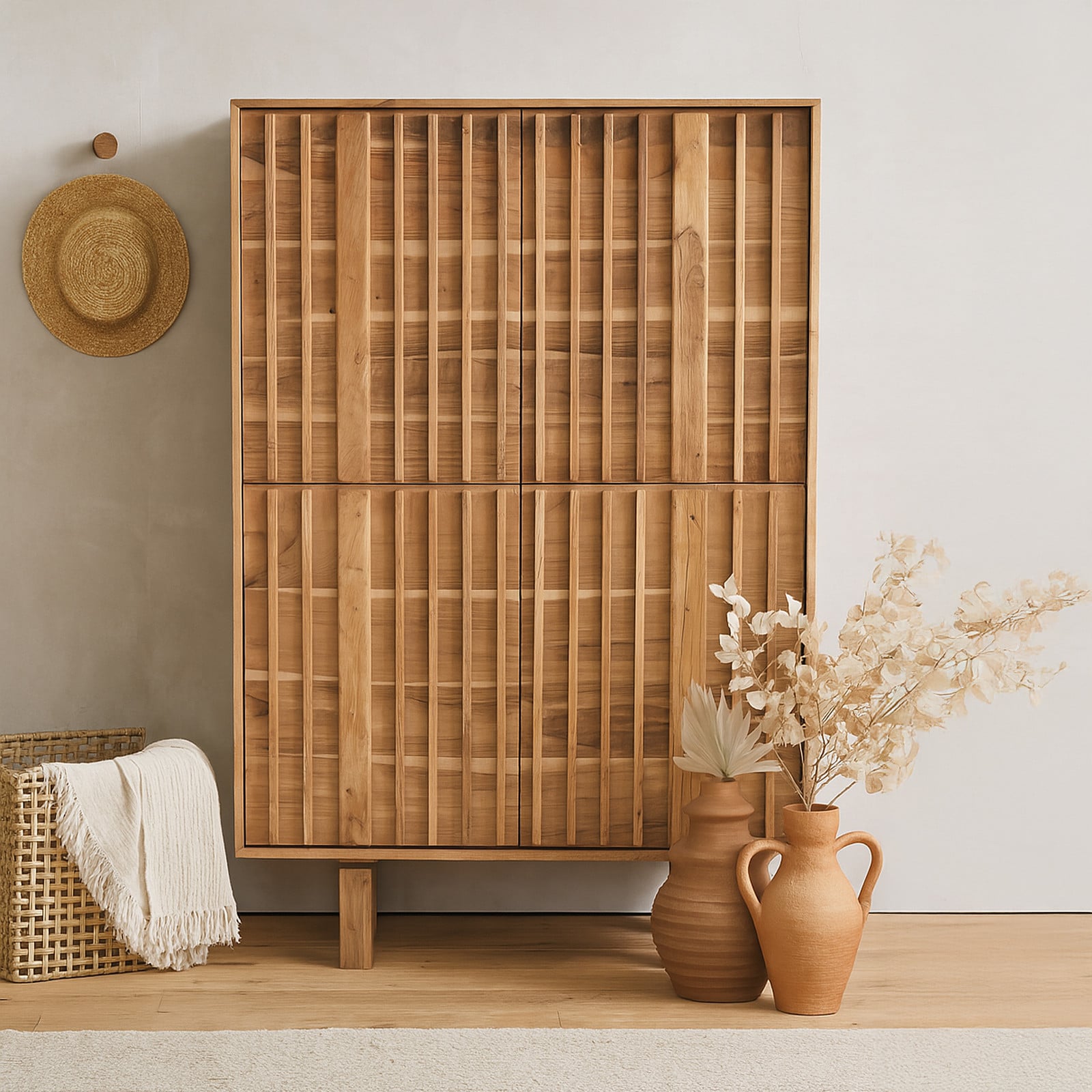 home24 Houten highboard bruin B/D/H: 150 x 40 x 100 cm