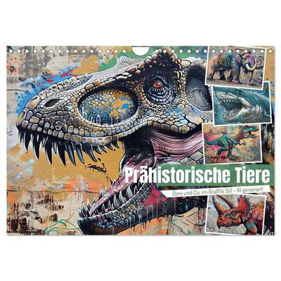 Prähistorische Tiere (Wandkalender 2026 DIN A4 quer), CALVENDO Monatskalender