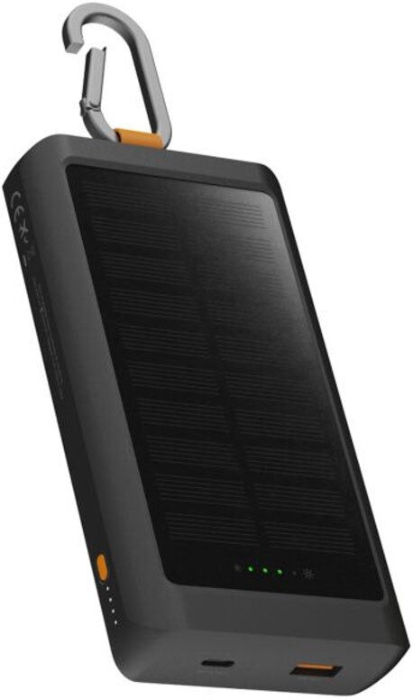 Xtorm Solcelle PowerBank - 1x USB-A & 1x USB-C - 10.000 mAh / 15W - Sort